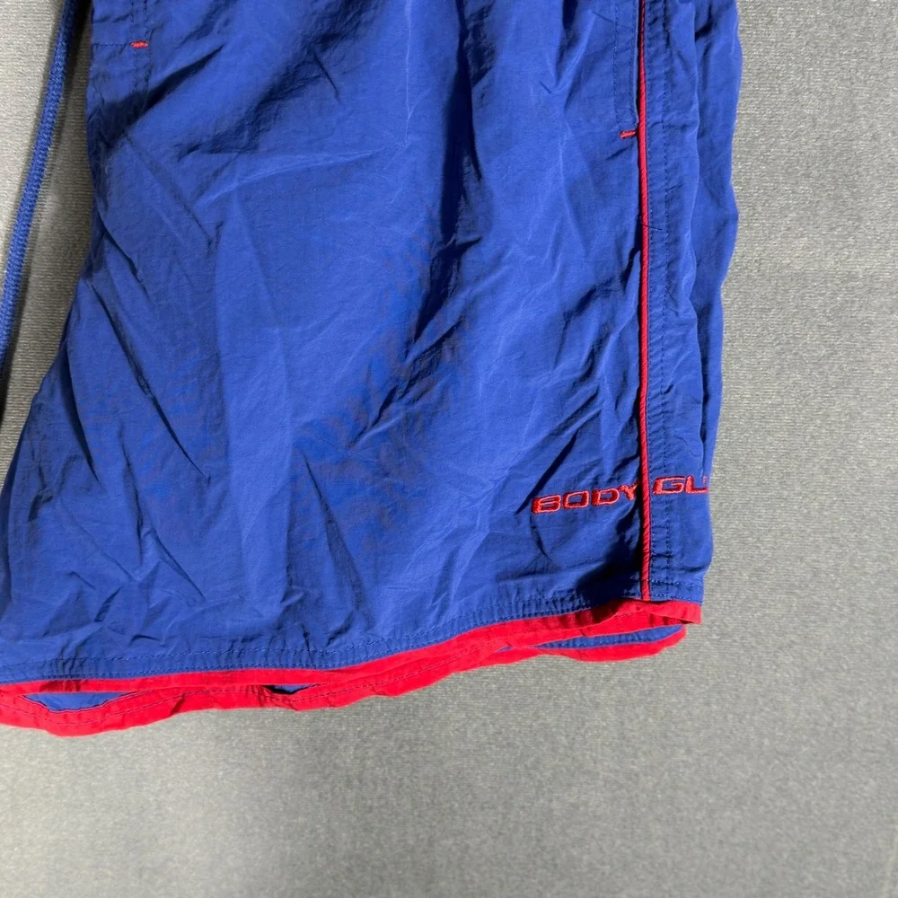 Body Glove Swim Trunks Mens M Blue Red Logo Mesh Lined Board Shorts Athletic